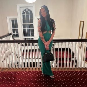 Emerald Green Gown with Chain